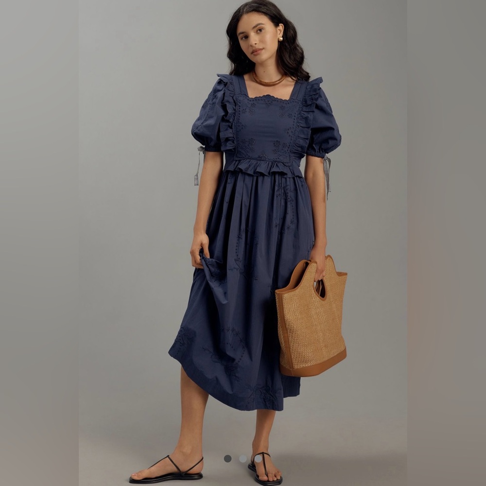 Damson Adder Navy Midi Dress NWT